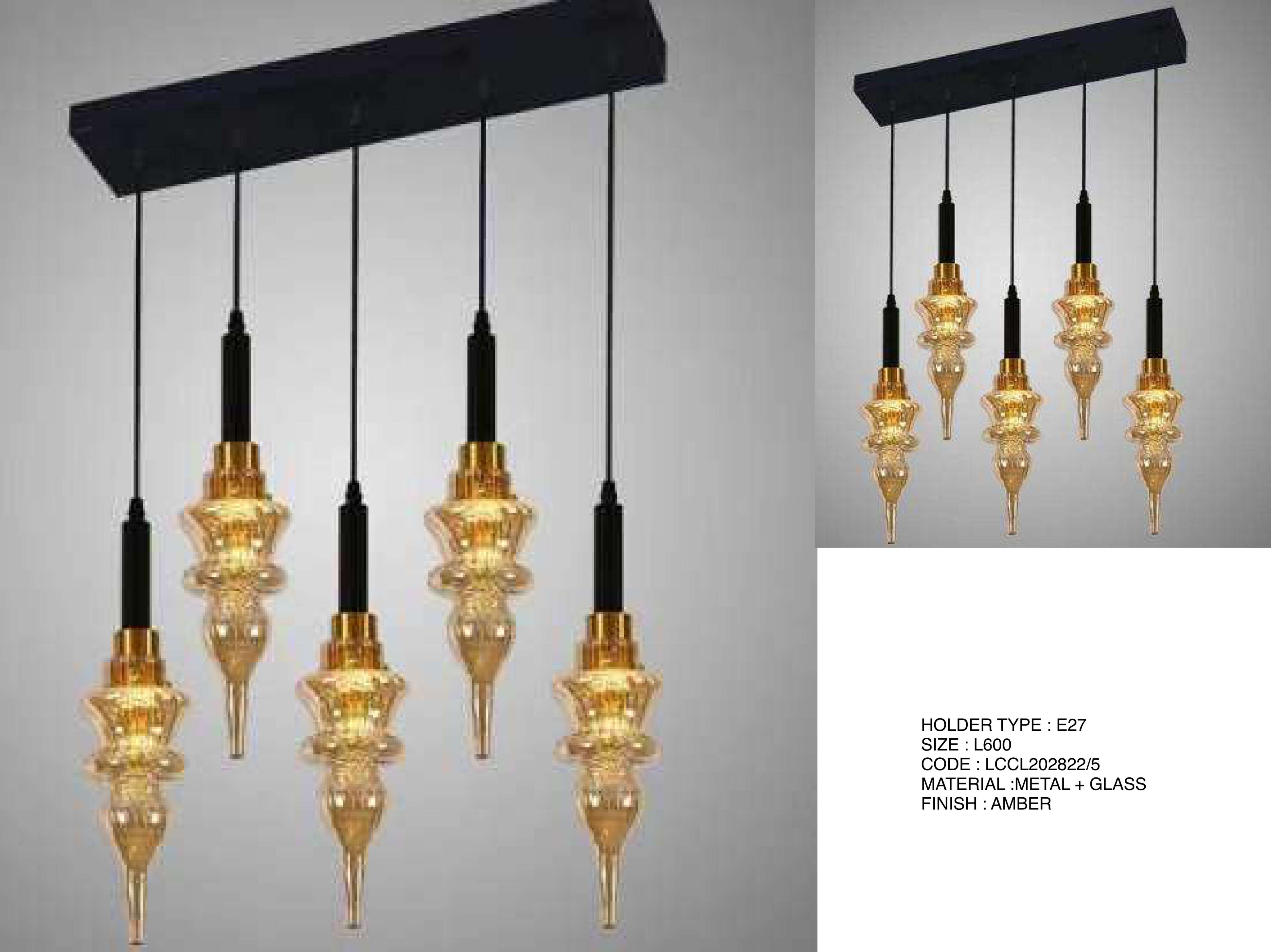 Beyond Lights - Amber Glass Pendant- LCHL